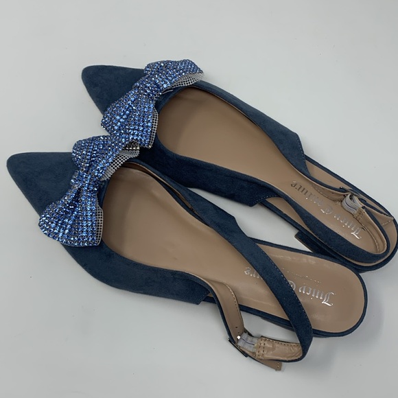Juicy couture chessa bling bow pointed toe strappy slip on sandals 9.5 - Picture 4 of 10